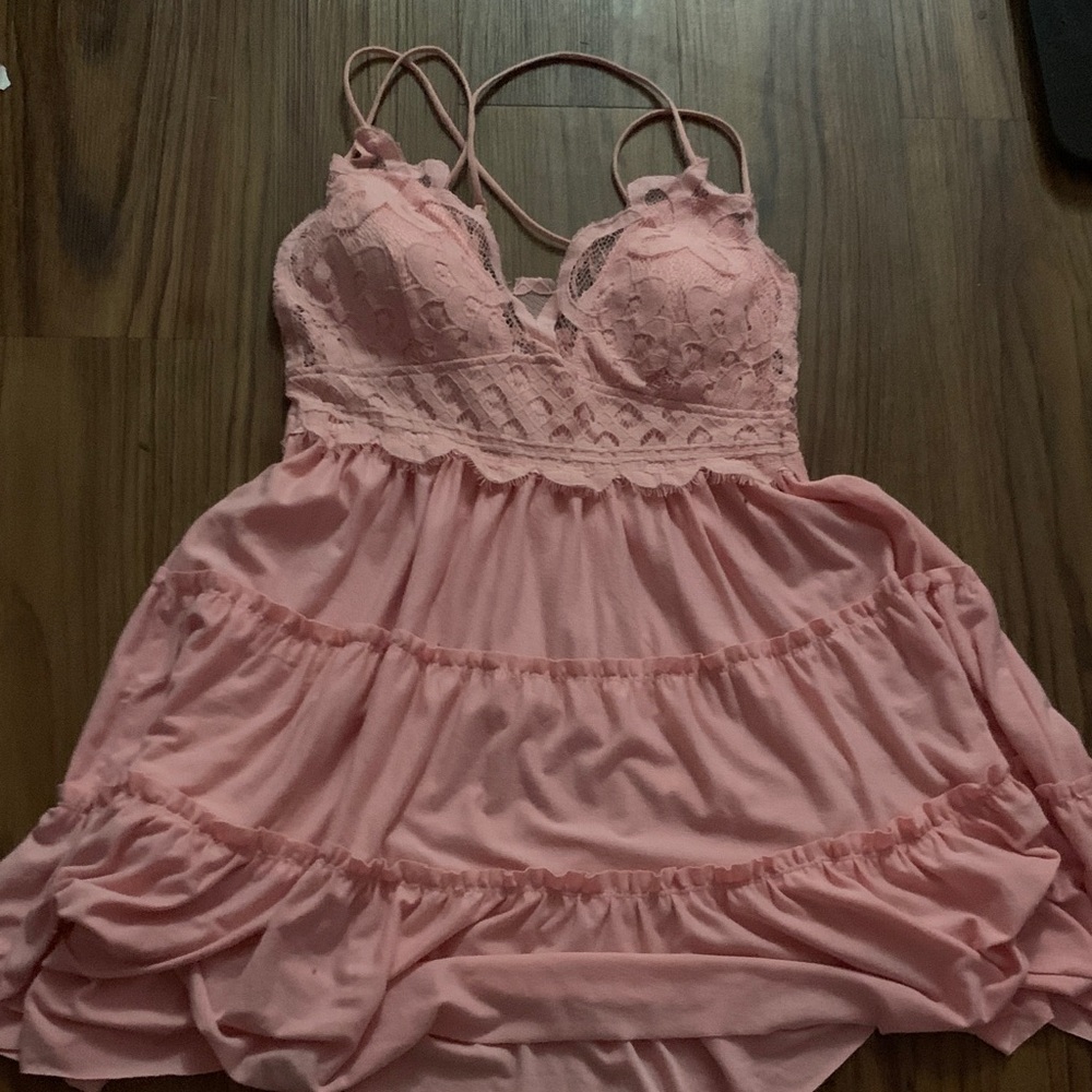 Zenana Outfitters Pink Lace Tank Top